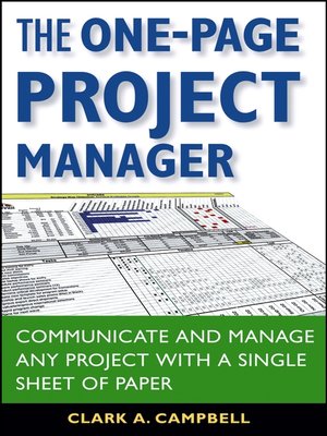 cover image of The One-Page Project Manager